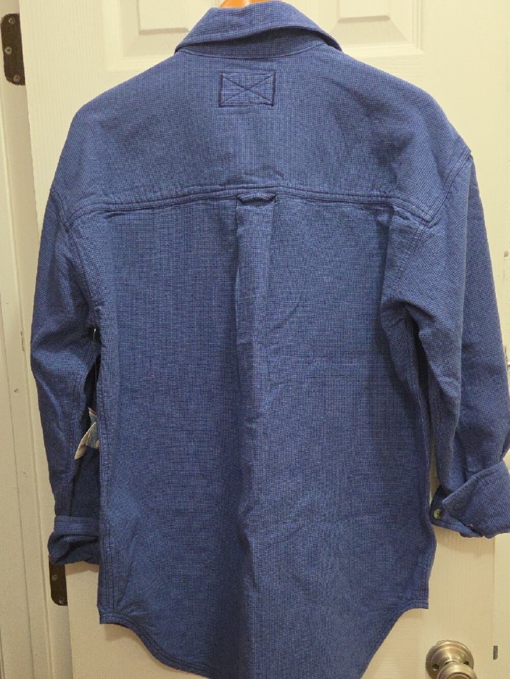 We The Free Blue Textured Button Shirt Jacket - Picture 3 of 5